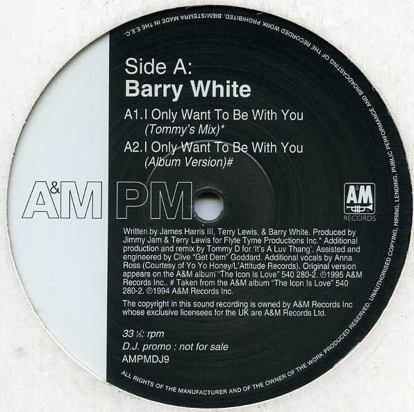Barry White - I Only Want To Be With You / Come On