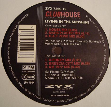 Club House, Carl Fanini - Living In The Sunshine