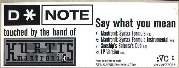 D*Note - Say What You Mean