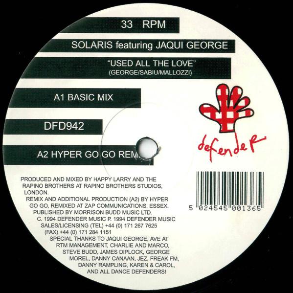 Jacqui George, Solaris (20) - Used All The Love