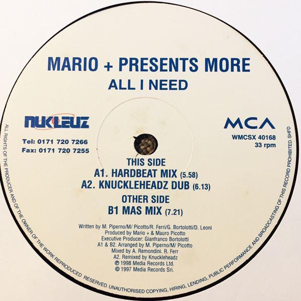 Mario Più, More (2) - All I Need