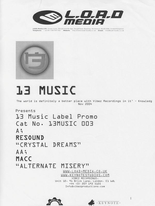 Resound, Macc - Crystal Dreams / Alternate Misery